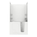 Universal Tubs Rampart Nova Heated 4.5 ft. Walk-in Whirlpool and Air Bathtub with 6 in. Tile Easy Up Adhesive Wall Surround in White