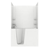 Universal Tubs Rampart 5 ft. Walk-in Whirlpool and Air Bathtub with 6 in. Tile Easy Up Adhesive Wall Surround in White