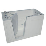 Universal Tubs Rampart 5 ft. Walk-in Whirlpool and Air Bathtub with 6 in. Tile Easy Up Adhesive Wall Surround in White