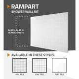 Universal Tubs Rampart 5 ft. Walk-in Whirlpool and Air Bathtub with 4 in. Tile Easy Up Adhesive Wall Surround in White