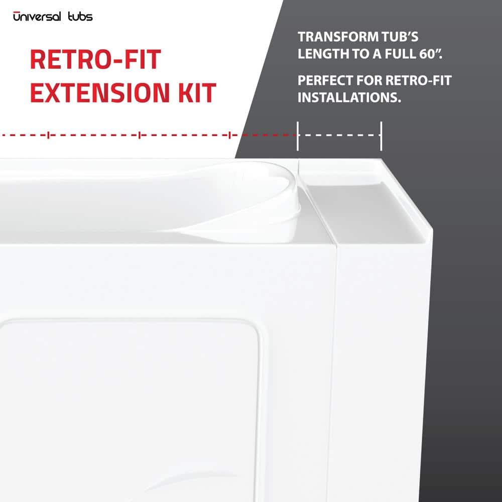 Universal Tubs HD Series 26 in. x 46 in. Right Drain Quick-Fill Walk-In Soaking Bathtub in White