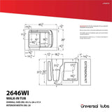 Universal Tubs HD Series 26 in. x 46 in. Right Drain Quick-Fill Walk-In Soaking Bathtub in White