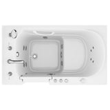 Universal Tubs HD Series 52.8 in. x 30 in. Left-Drain Walk-In Whirlpool Bathtub in White with 1.28 GPF Soft-Close Toilet