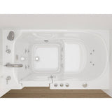 Universal Tubs HD Series 52.8 in. x 30 in. Left-Drain Walk-In Whirlpool Bathtub in White with 1.28 GPF Soft-Close Toilet