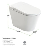 Universal Tubs 52.8 in. Walk-In Whirlpool Bathtub in White with 1.6 GPF Smart Toilet Combo, Left Drain