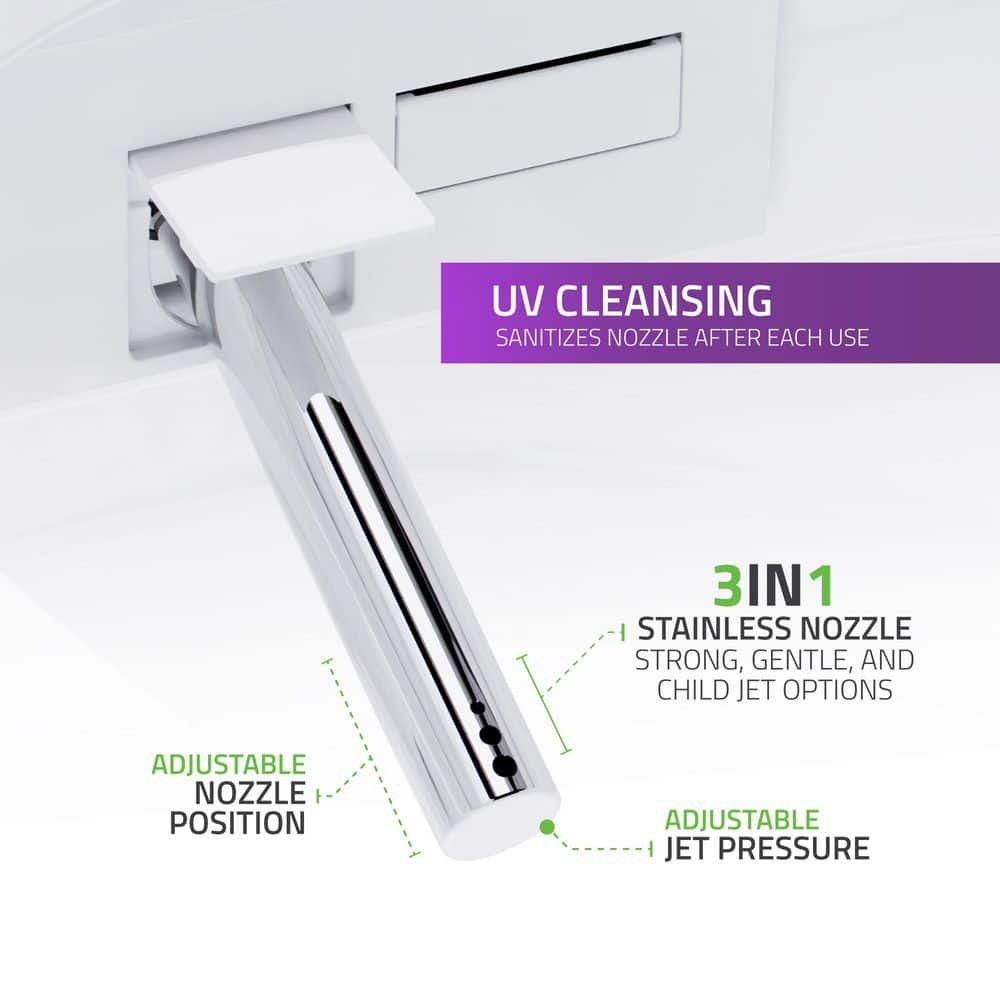 Universal Tubs 52.8 in. Walk-In Whirlpool Bathtub in White with 1.6 GPF Smart Toilet Combo, Left Drain