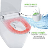 Universal Tubs 52.8 in. Walk-In Whirlpool Bathtub in White with 1.6 GPF Smart Toilet Combo, Left Drain