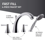 Universal Tubs 52.8 in. Walk-In Whirlpool Bathtub in White with 1.6 GPF Smart Toilet Combo, Left Drain