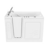 Universal Tubs 52.8 in. Walk-In Whirlpool Bathtub in White with 1.6 GPF Smart Toilet Combo, Left Drain