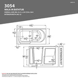 Universal Tubs HD Series 30 in. x 54 in. Right Drain Quick Fill Walk-In Soaking Bathtub in White