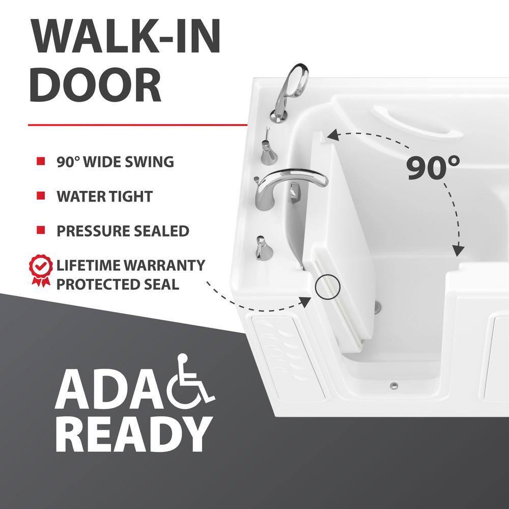 Universal Tubs HD Series 30 in. x 54 in. Right Drain Quick Fill Walk-In Soaking Bathtub in White
