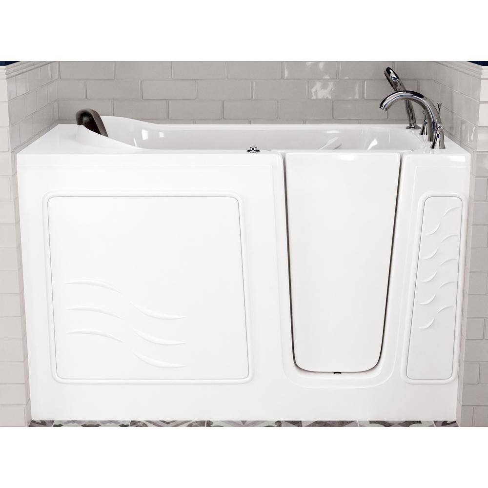 Universal Tubs Safe Premier 59 in. Right-Drain Walk-In Air Jetted Bathtub in White with Fast-Filling Faucet