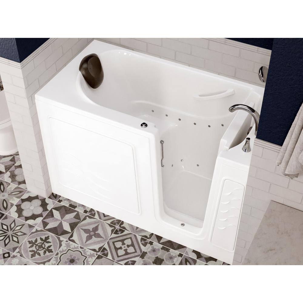 Universal Tubs Safe Premier 59 in. Right-Drain Walk-In Air Jetted Bathtub in White with Fast-Filling Faucet