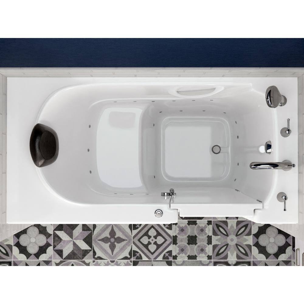 Universal Tubs Safe Premier 59 in. Right-Drain Walk-In Air Jetted Bathtub in White with Fast-Filling Faucet