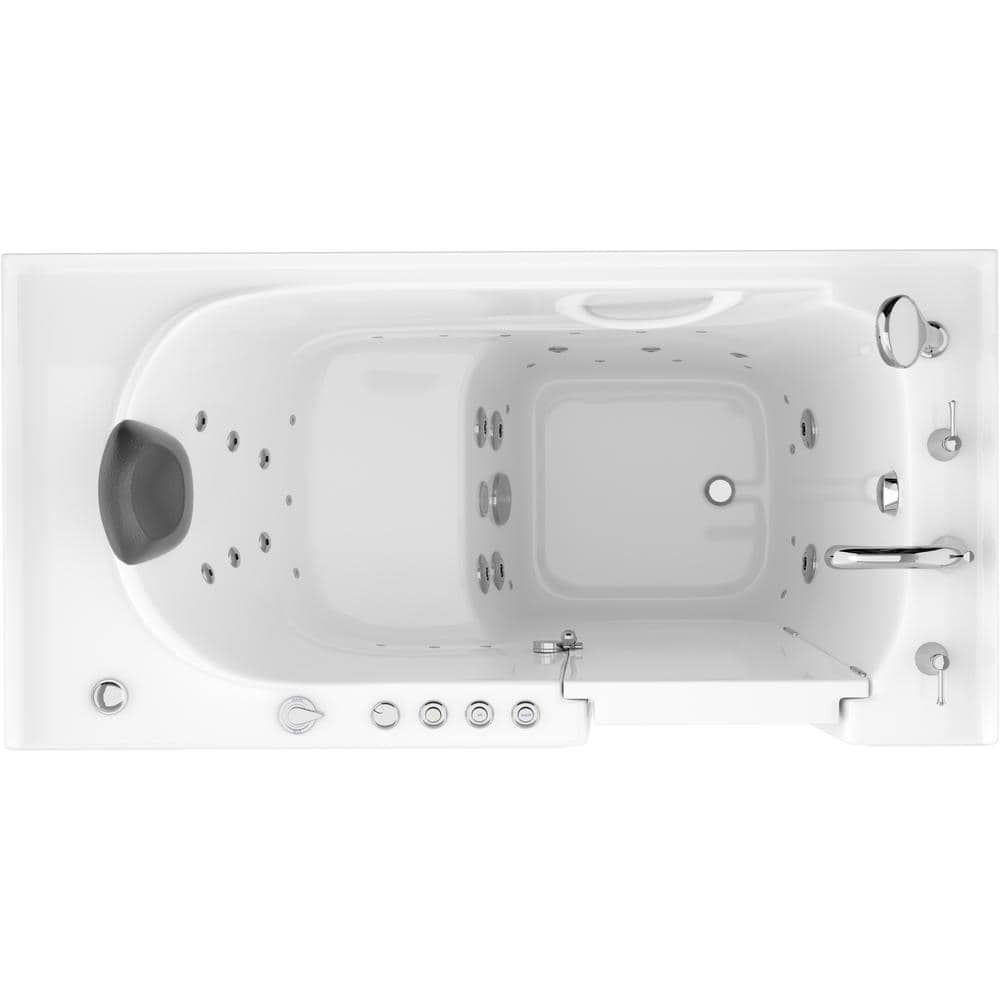 Universal Tubs Safe Premier 59 in. x 30 in. Right-Drain Walk-In Air & Whirlpool Bathtub in White with Fast Fill Faucet