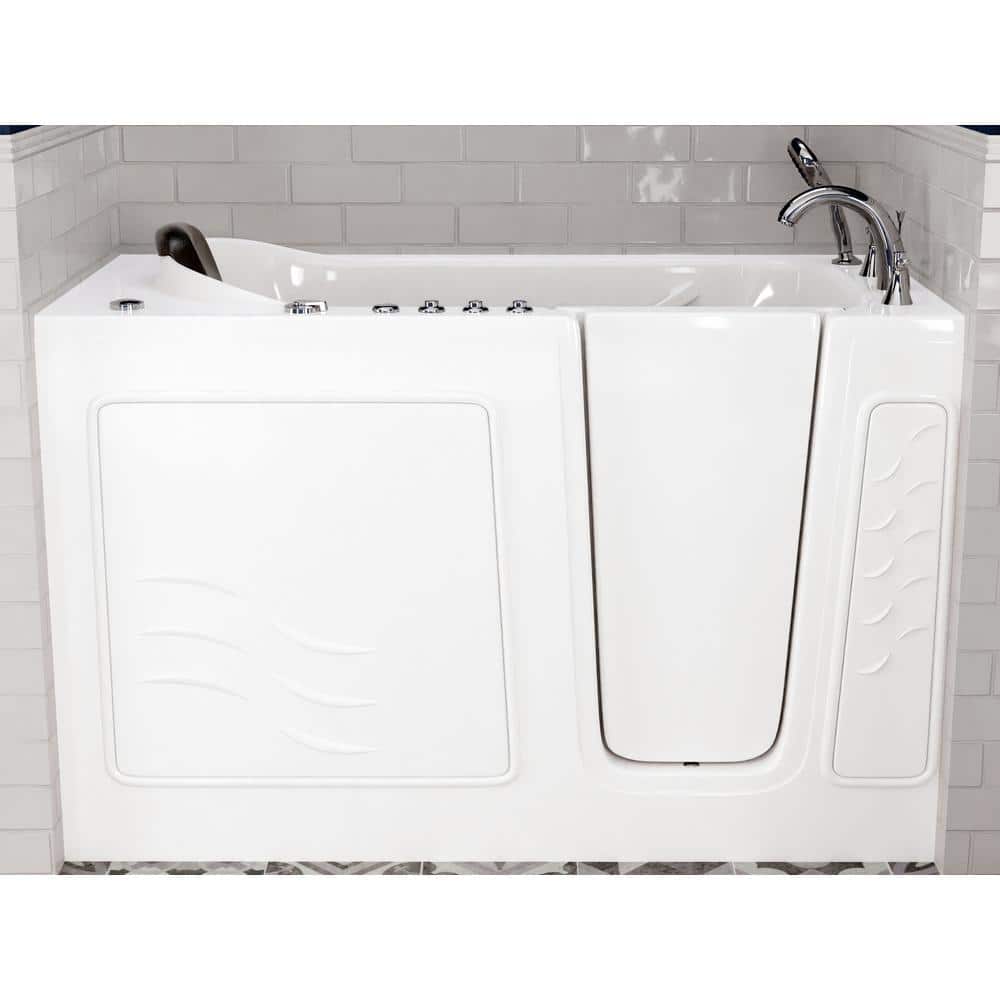 Universal Tubs Safe Premier 59 in. x 30 in. Right-Drain Walk-In Air & Whirlpool Bathtub in White with Fast Fill Faucet