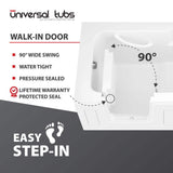 Universal Tubs HD Series 30 in. x 60 in. Left Drain Quick Fill Walk-In Soaking Bathtub in White