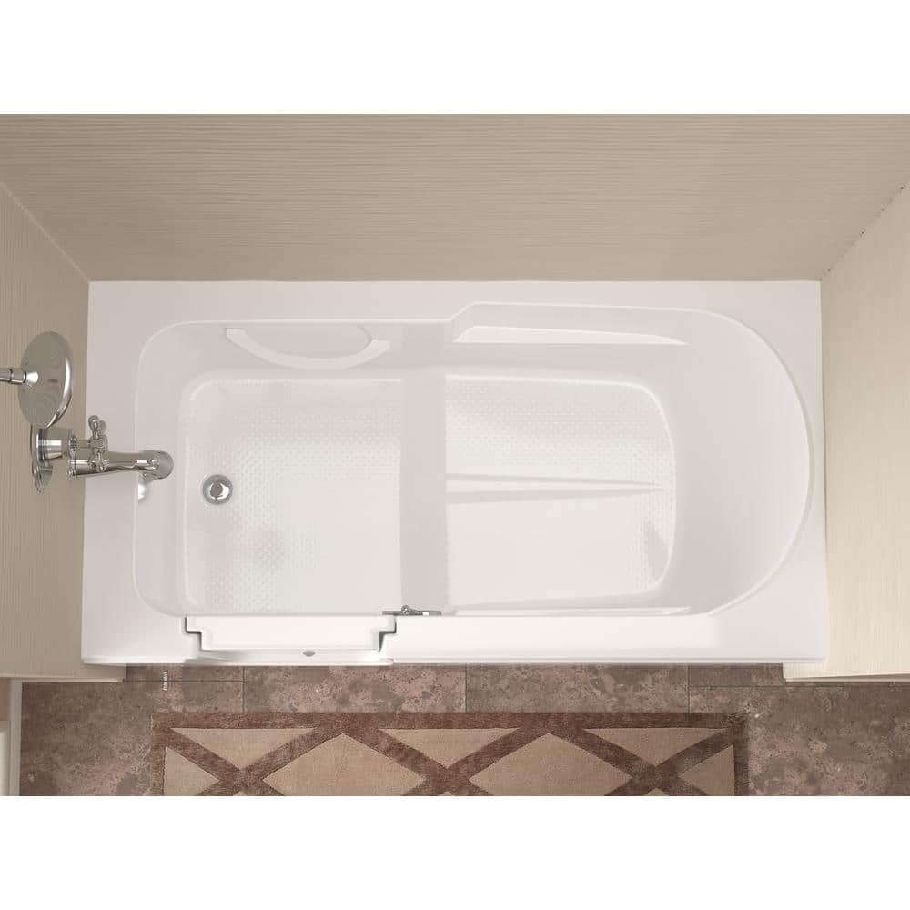 Universal Tubs HD Series 60 in. Left-Drain Step-In Walk-In Soaking Bathtub in White