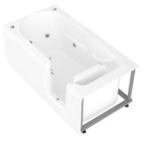 Universal Tubs Nova Heated Step-In 5 ft. Walk-In Whirlpool Bathtub in White with Chrome Trim