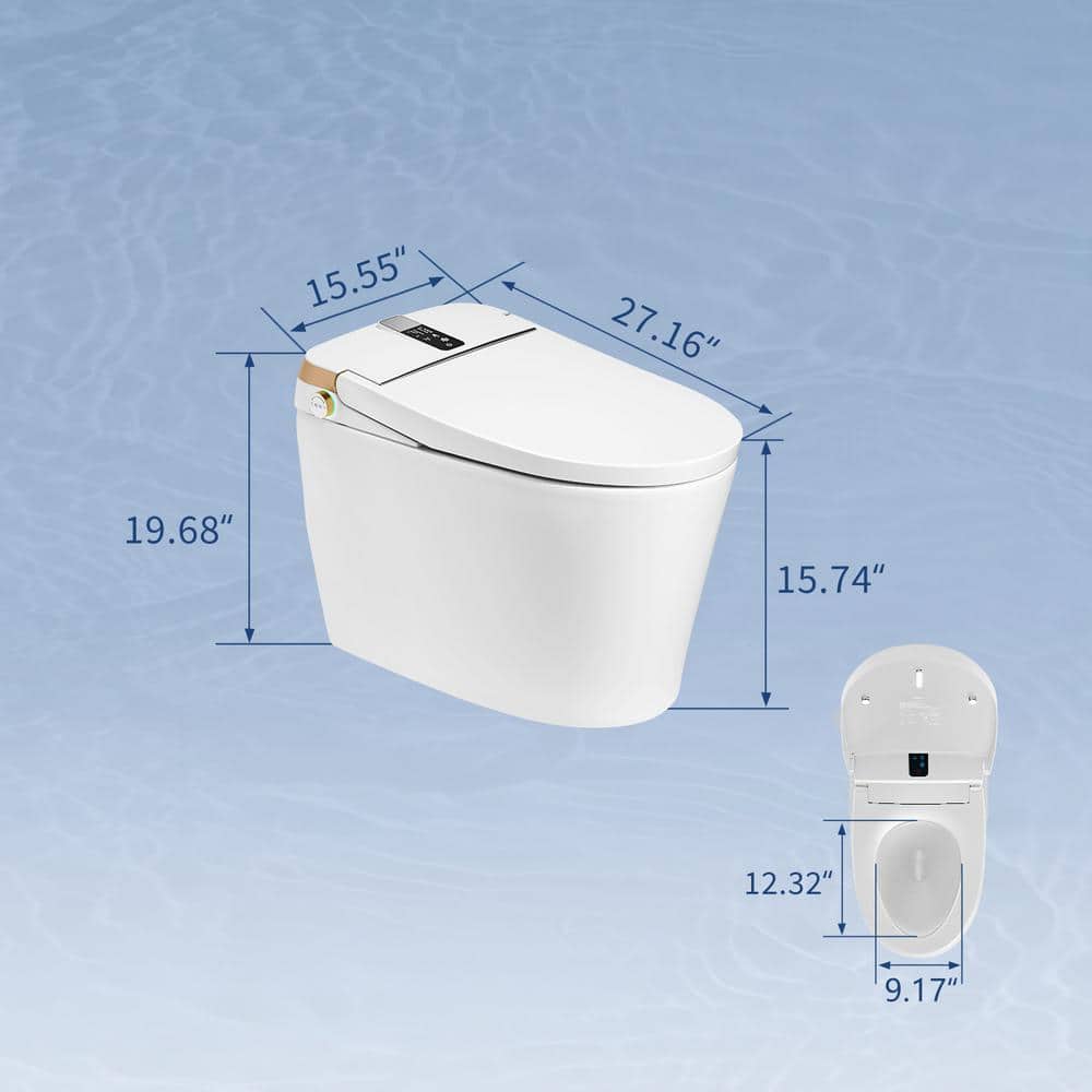 UPIKER 12-in-1 Smart Elongated Bidet Toilet with Heated Seat and Auto Flush