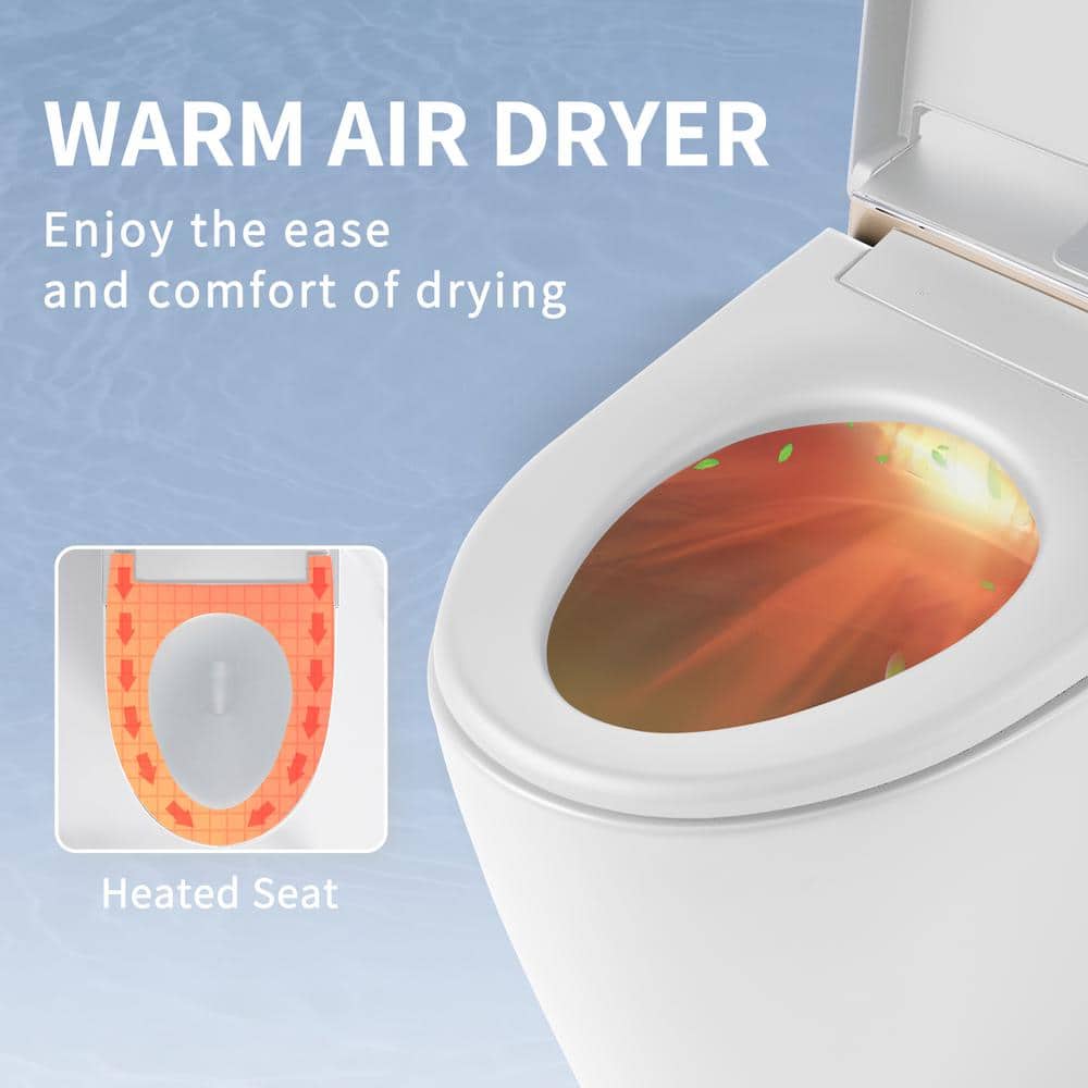 UPIKER 12-in-1 Smart Elongated Bidet Toilet with Heated Seat and Auto Flush
