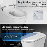 UPIKER Smart Single Flush Round Toilet with Heated Seat & Auto Functions, White
