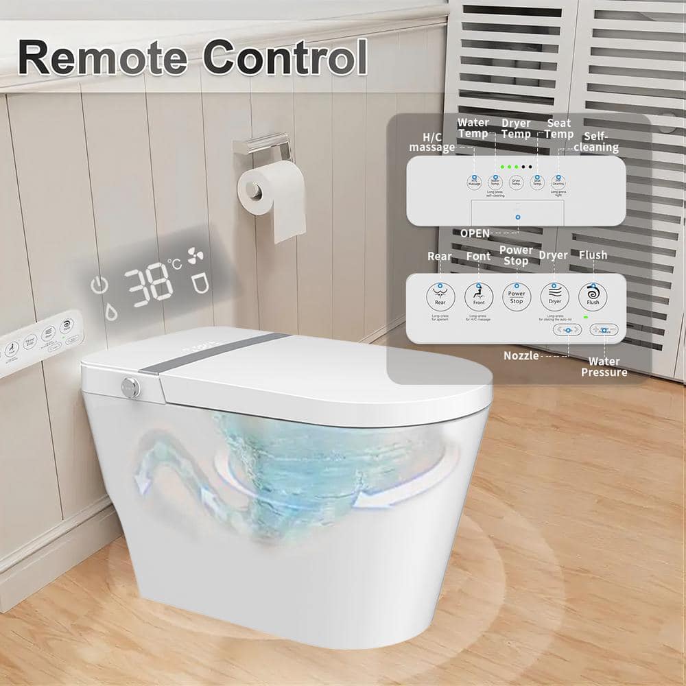 UPIKER 12-in-1 Smart Toilet with Heated Seat, Auto Flush, and Night Light