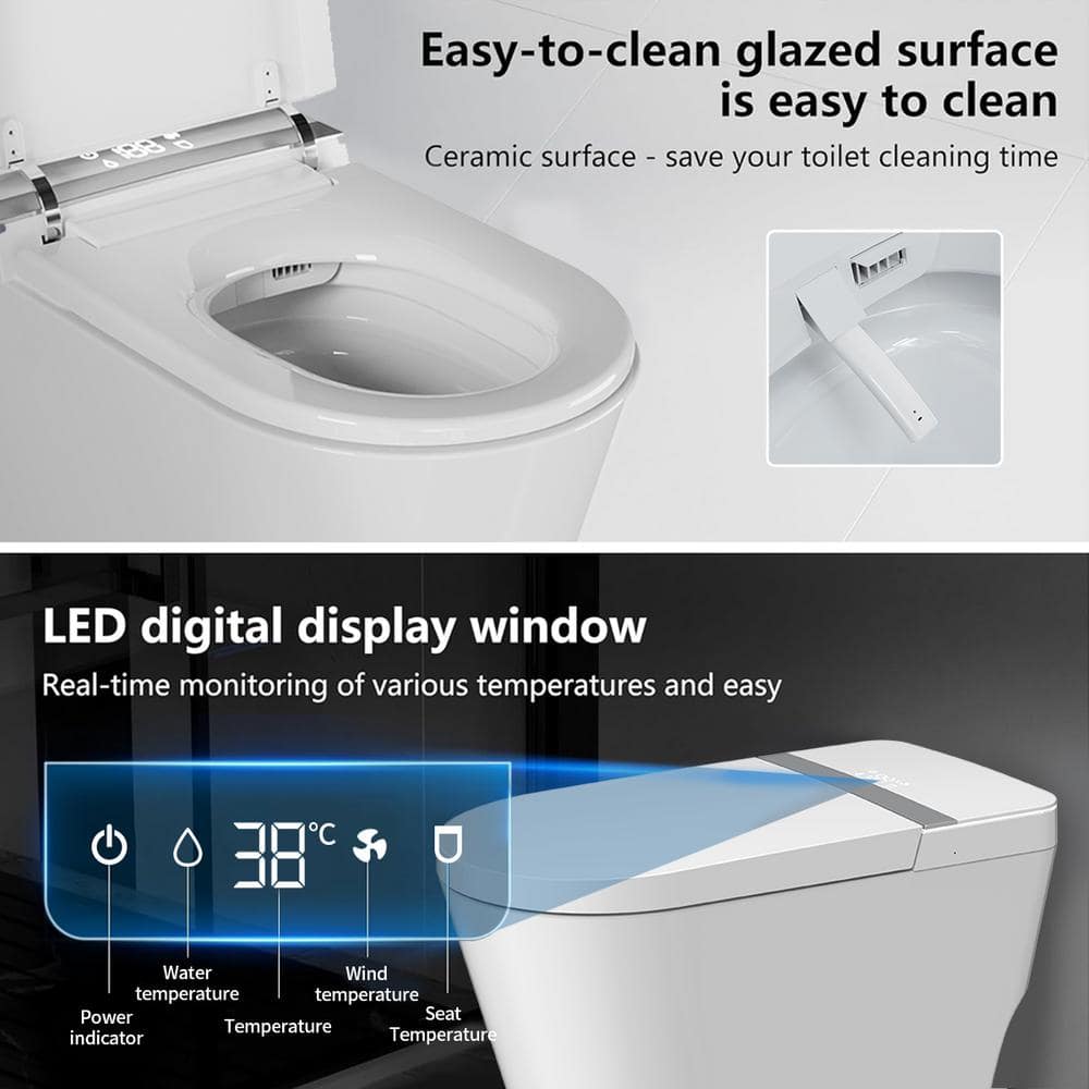 UPIKER 12-in-1 Smart Toilet with Heated Seat, Auto Flush, and Night Light