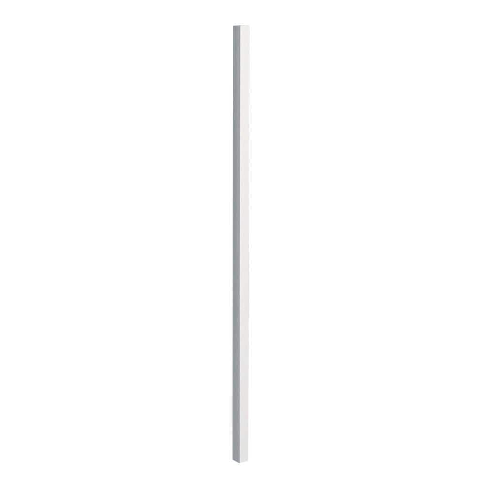 US Door and Fence 2 in. x 2 in. x 4.5 ft. White Metal Fence Post with Post Cap