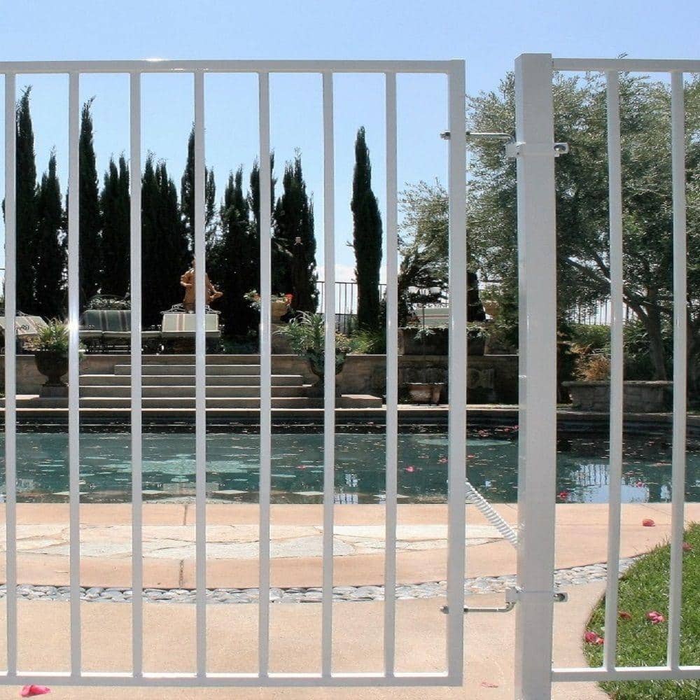 US Door and Fence 2 in. x 2 in. x 4.5 ft. White Metal Fence Post with Post Cap