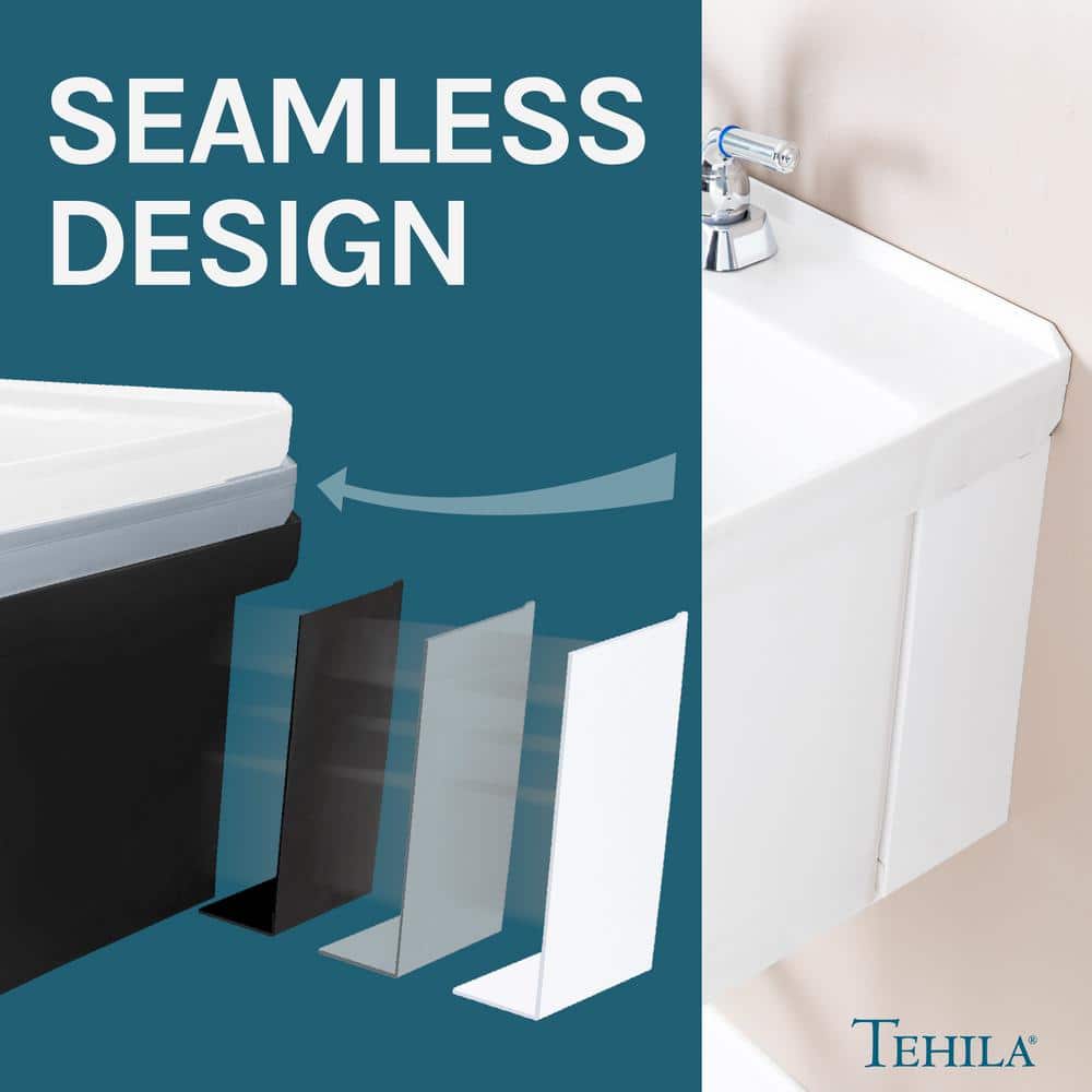 TEHILA 23.5 in. x 22.88 in. White Wall Mounted Utility Sink with Chrome Pull-out Sprayer