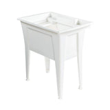 RUGGED TUB 32in. x 22in. Polyprop. White Freestanding Laundry/Utility Sink with 1-Handle Black Pullout Faucet and Installation Kit