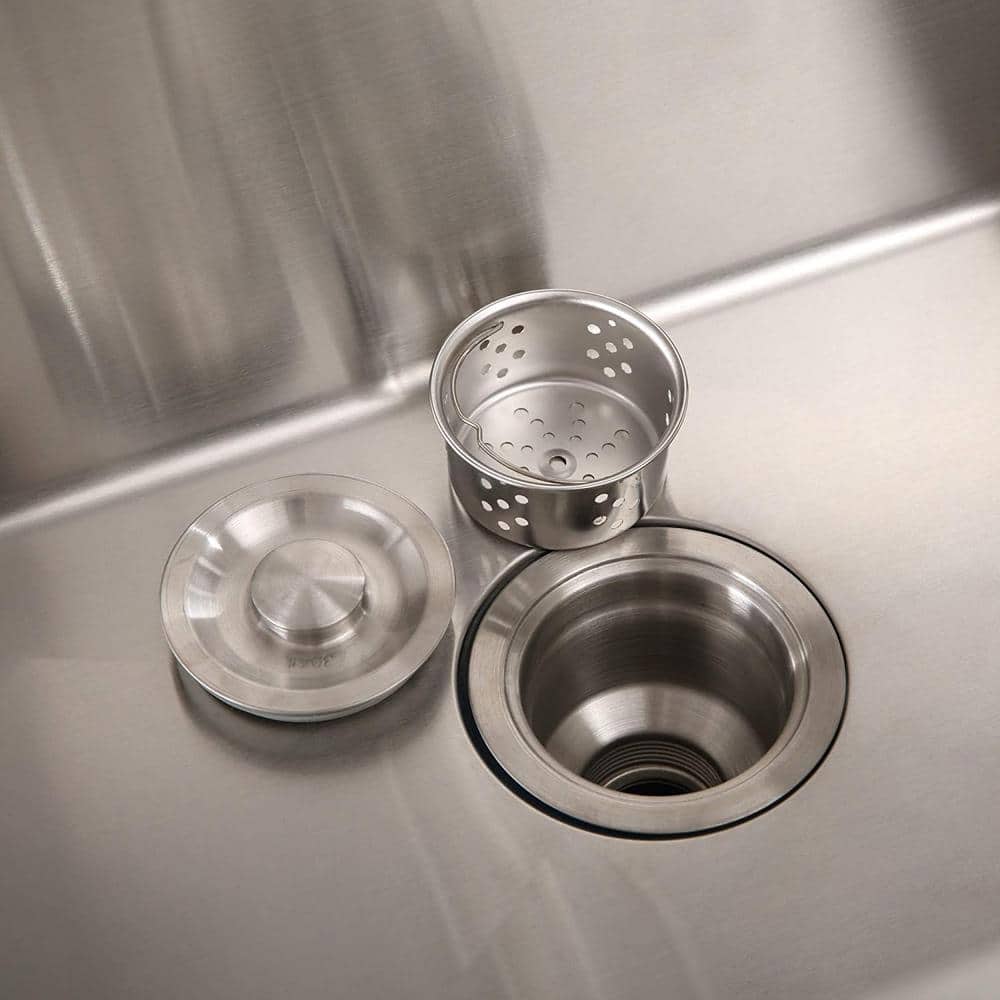FORCLOVER 23.5 in. Bath Vanity with Stainless Steel Top – White