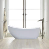 Vanity Art Belfort 71 in. Acrylic Flatbottom Freestanding Bathtub in White