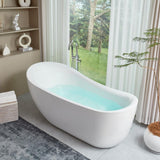 Vanity Art Belfort 71 in. Acrylic Flatbottom Freestanding Bathtub in White