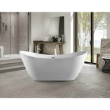 Vanity Art Reims 71 in. Acrylic Flatbottom Center Bathtub in White