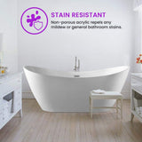 Vanity Art Reims 71 in. Acrylic Flatbottom Center Bathtub in White