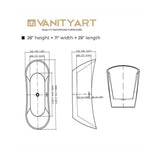 Vanity Art Reims 71 in. Acrylic Flatbottom Center Bathtub in White