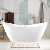 Vanity Art Reims 71 in. Acrylic Flatbottom Center Bathtub in White
