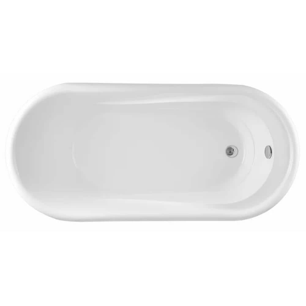Vanity Art Ajaccio 59 in. Acrylic Flatbottom Bathtub in White