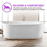 Vanity Art Ajaccio 59 in. Acrylic Flatbottom Bathtub in White