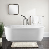 Vanity Art Ajaccio 59 in. Acrylic Flatbottom Bathtub in White