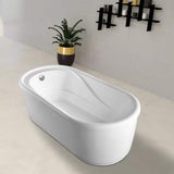 Vanity Art Ajaccio 59 in. Acrylic Flatbottom Bathtub in White