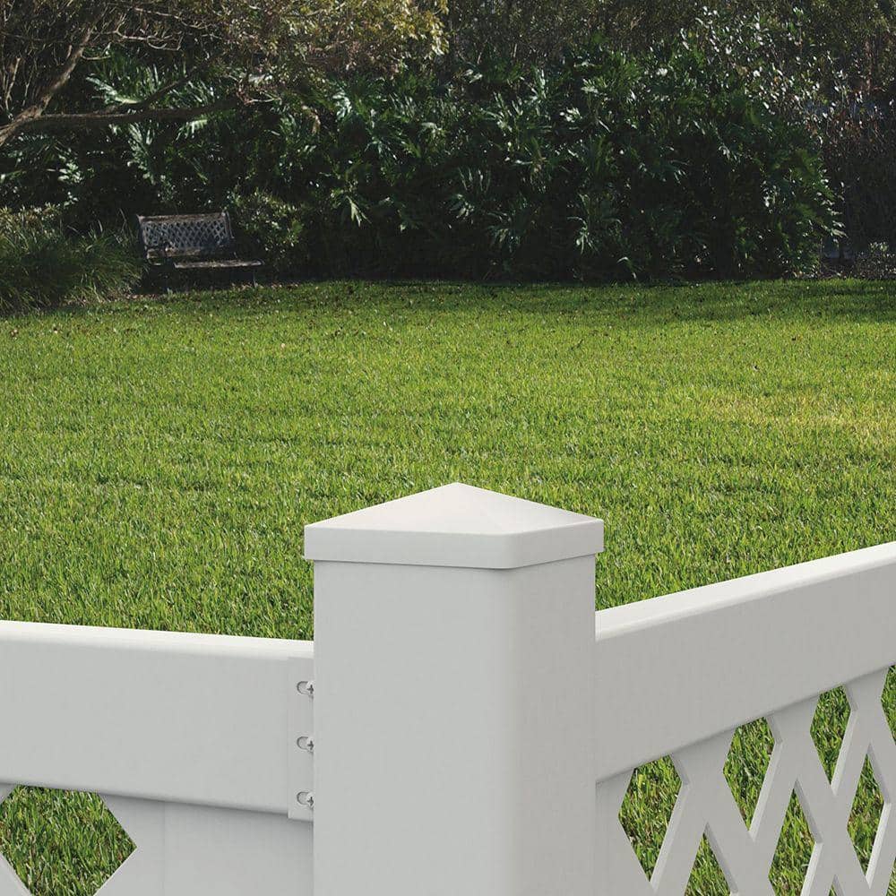 Veranda 5 in. x 5 in. White Vinyl Pyramid Fence Post Cap