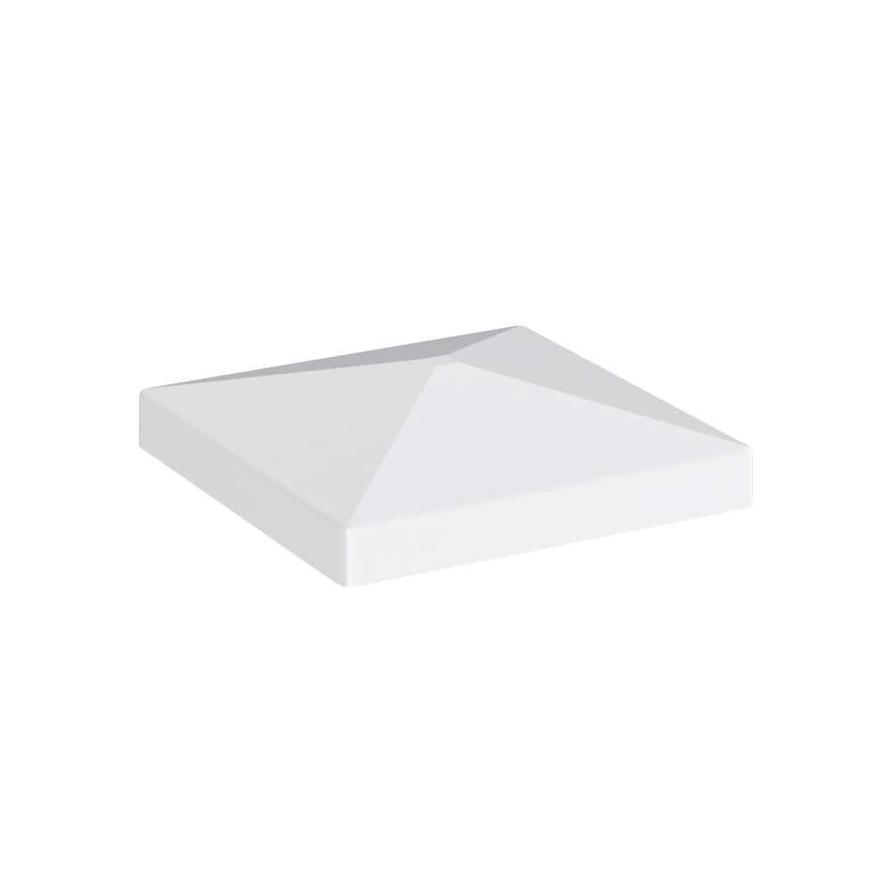 Veranda 4 in. x 4 in. White Pyramid Post Cap with Glue