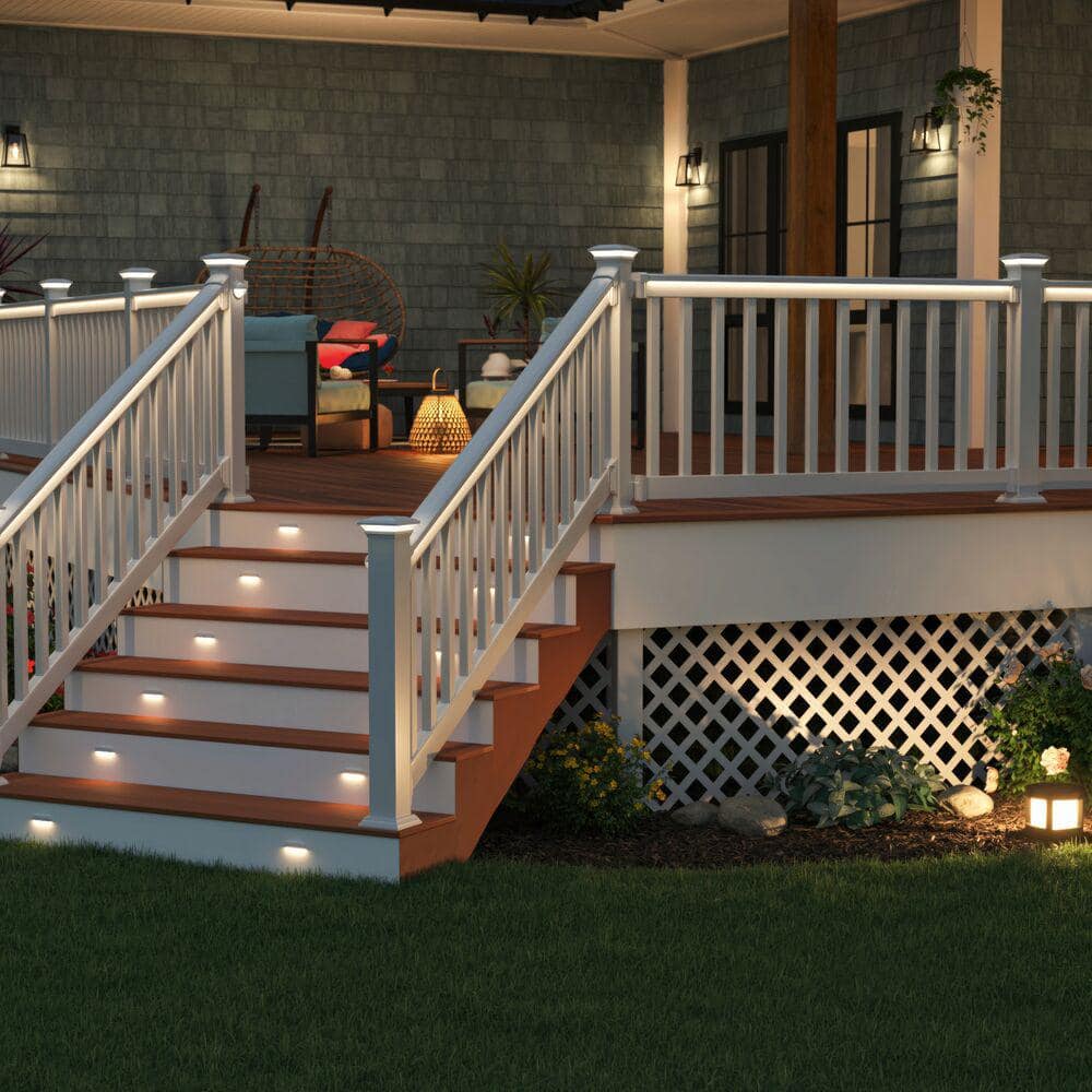 Veranda 4 in. x 4 in. White Vinyl Solar Post Cap