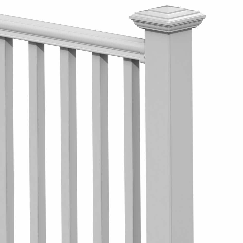 Veranda 4 in. x 4 in. White New England Post Cap with Glue