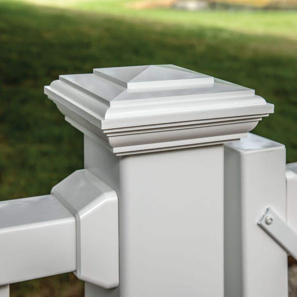 Veranda 4 in. x 4 in. White New England Post Cap with Glue