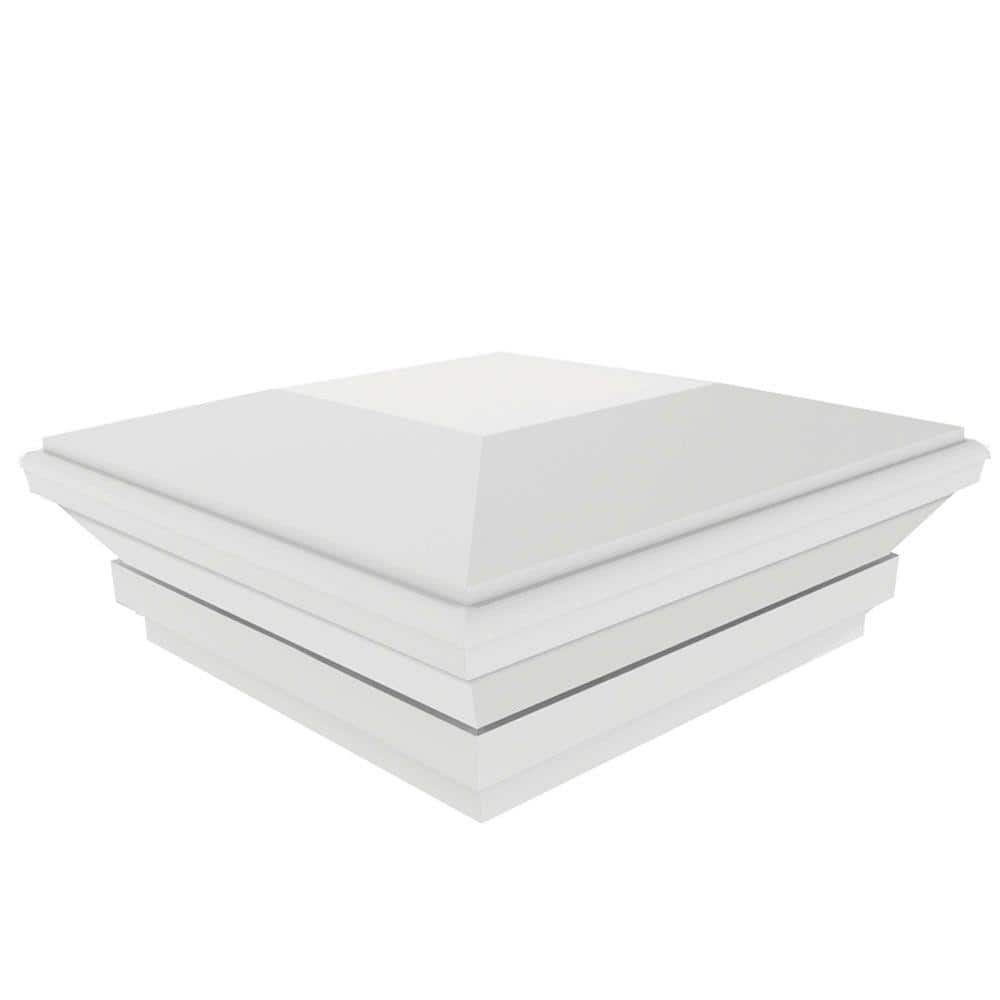 Veranda 4 in. x 4 in. White Contemporary Post Cap with Glue