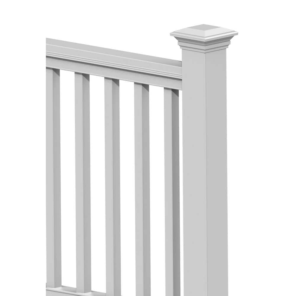 Veranda 4 in. x 4 in. White Contemporary Post Cap with Glue